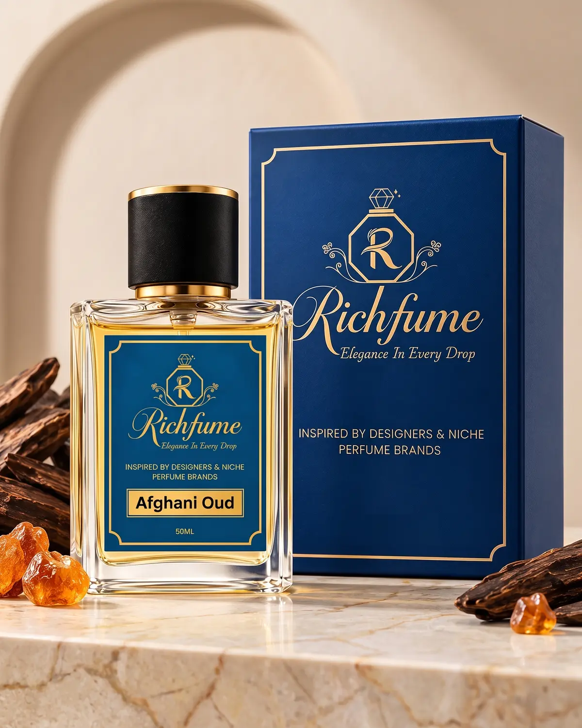 Richfume Afghani Oud Eau de Parfum 50 ML with premium gift box