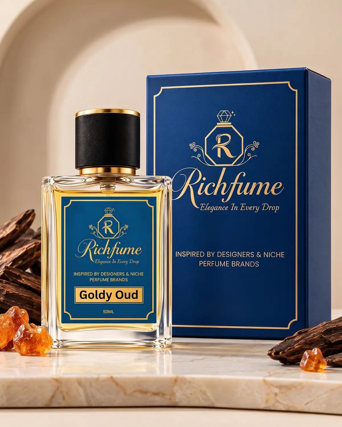 Richfume Goldy Oud Eau de Parfum 50 ML with premium gift box